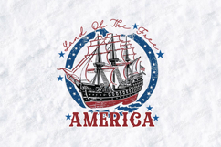 Land of the Free America SVG - Patriotic Ship 4th of July Product Image 2