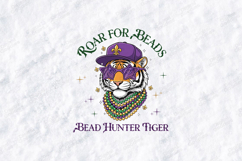 Mardi Gras Tiger SVG - Bead Hunter Roar For Beads Art Product Image 1