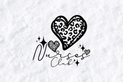 Nurses Club SVG - Trendy Leopard Print Heart Nurse Cut File Product Image 1