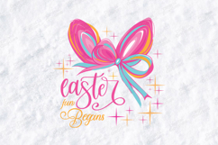 Easter Fun Begins SVG - Vibrant Bunny Ears with Bow &amp; Sparkl Product Image 1
