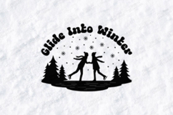 Glide Into Winter Skating PNG, Retro Ice Skater SVG Art Product Image 1