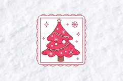 Pink Christmas Tree Icon SVG | Cute Pastel Holiday Art Product Image 1