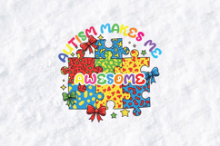 Autism Makes Me Awesome SVG - Leopard Puzzle Awareness File Product Image 2