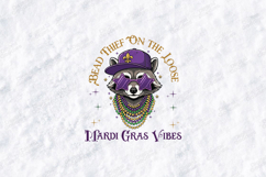Mardi Gras Raccoon SVG - Bead Thief On The Loose Funny Art Product Image 1