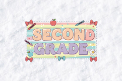 Second Grade SVG - Retro Pastel Rainbow School Aesthetic Product Image 1