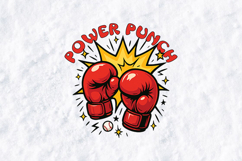 Power Punch SVG - Retro Boxing Gloves Action Sports PNG Product Image 1