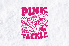 Pink Out Tackle SVG - Retro Groovy Football &amp; Softball Product Image 2
