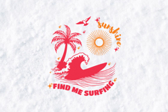 Retro Summer Surf SVG - Find Me Surfing Beach Quote Design Product Image 2