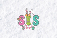 Easter Sis SVG - Bunny Ears Sister SVG for Kids Shirts Product Image 1