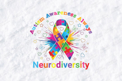Autism Awareness Always SVG - Neurodiversity Ribbon Cut File Product Image 1
