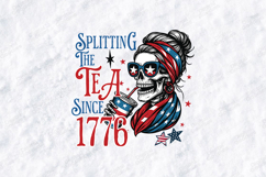 Splitting The Tea SVG - Patriotic 1776 Skeleton Cut File Product Image 2