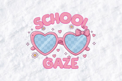 School Gaze SVG - Retro Pink Heart Sunglasses School File Product Image 2
