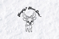 Naughty Never Deer SVG - Funny Reindeer Christmas PNG Product Image 1