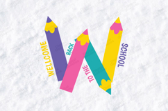 Welcome Back to School SVG Colorful Pencils Teacher Clipart Product Image 2