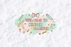 Welcome To Kinder Gaarten SVG - Pastel Watercolor School Product Image 1