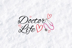 Doctor Life SVG - Pink Stethoscope Heart Medical Cut File Product Image 1