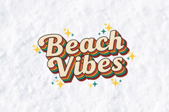 Beach Vibes SVG - Retro Stacked Summer Typography Cut File Product Image 2