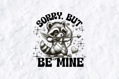 Vintage Raccoon Cupid Valentine Sorry But Be Mine PNG Product Image 2
