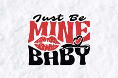 Just Be Mine Baby SVG - Retro Groovy Valentine Kiss PNG Product Image 1