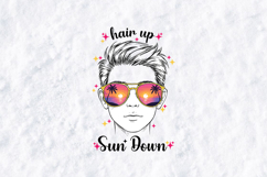 Retro Summer Boy SVG - Hair Up Sun Down Script Design Product Image 1