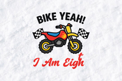Bike Yeah I Am Eigth Motorbike Birthday Kids Shirt Design Product Image 3