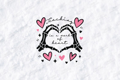 Teaching is a Work of Heart SVG - Skeleton Heart School File Product Image 1