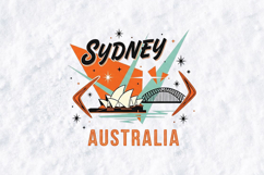 Sydney Australia Travel SVG - Retro Opera House &amp; Boomerang Product Image 2
