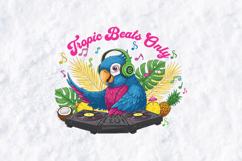 Tropical DJ Parrot SVG - Tropic Beats Only Summer Art Product Image 2