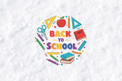 Back to School SVG - Cute Circular School Supplies Cut File Product Image 2