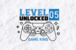 Level Unlocked 05 Gaming SVG Controller Birthday Design Product Image 3