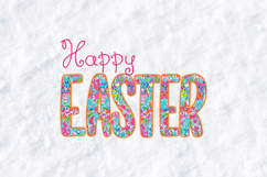 Happy Easter Floral SVG - Colorful Spring Typography Design Product Image 2