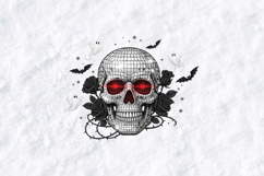 Disco Skull SVG - Retro Halloween Mirror Ball Cut File Product Image 1