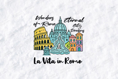 Wonders of Rome SVG - Colorful Eternal City Skyline File Product Image 3