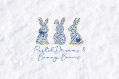 Pastel Dreams Bunny SVG - Blue Chinoiserie Easter Design Product Image 2