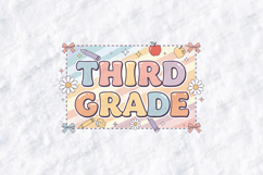 Third Grade SVG - Retro Pastel Rainbow School Aesthetic Product Image 2