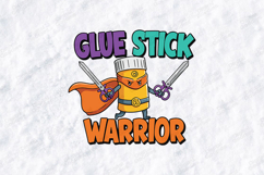 Glue Stick Warrior SVG - Funny Superhero Art Supply Cut File Product Image 1