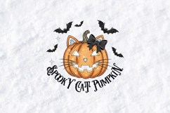 Spooky Cat Pumpkin SVG - Halloween Kitty Jack-O-Lantern Art Product Image 2