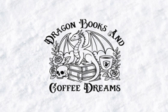 Read More Worry Less SVG - Gothic Dragon Book Cut File Product Image 1