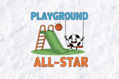 Playground All-Star SVG - Funny Soccer Ball Slide Cut File Product Image 1