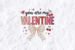 You Are My Valentine Coquette Bow PNG | Retro Cherries PNG Product Image 1