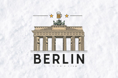 Berlin Germany SVG Brandenburg Gate Beer Travel Logo PNG Product Image 1