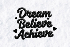 Dream Believe Achieve SVG - 3D Bubble Typography Design Product Image 2