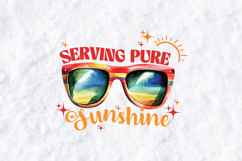 Serving Pure Sunshine SVG - Watercolor Sunglasses Summer Art Product Image 1