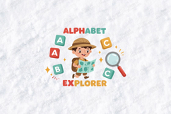 Alphabet Explorer SVG - Kawaii Boy Student ABC Cut File Product Image 1