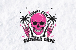 Summer Hype SVG - Retro Pink Skull Tropical Beach Cut File Product Image 3