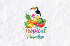 Tropical Paradise Sublimation Design - Toucan &amp; Summer Fruit Product Image 2