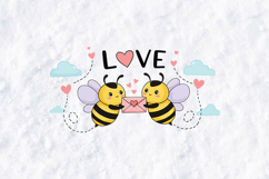 Bee Love SVG - Cute Bumblebees Holding Love Letter Nursery Product Image 2