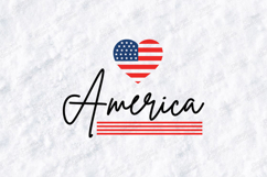 I Heart America SVG - Patriotic USA Flag Heart Cut File Product Image 2