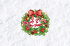 Berry Berry Christmas SVG | Festive Holly Wreath Sublimation Product Image 1