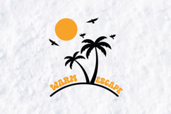 Warm Escape SVG - Minimalist Palm Tree Island Sunset Art Product Image 3